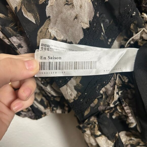 NWT En Saison Rena Mini Babydoll Black Floral Dress Plus Size 2X - Picture 15 of 16